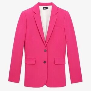 The Kooples Pink Wool Blend Blazer Jacket‎ Double Breasted Size FR 36/